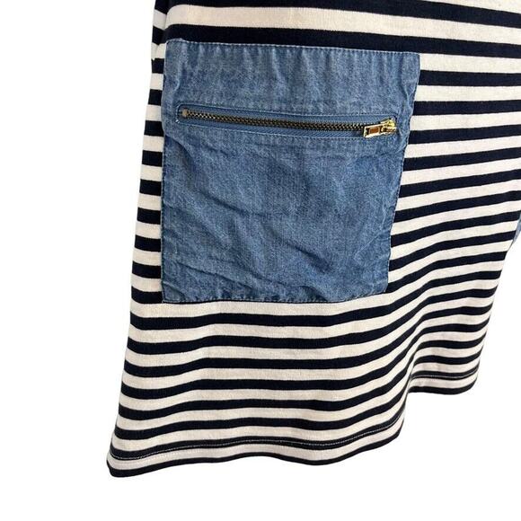 Tabitha Womens Striped Knit 3/4 Sleeve Stretch Cotton Dress Pockets Mini sz 6 - Picture 2 of 16